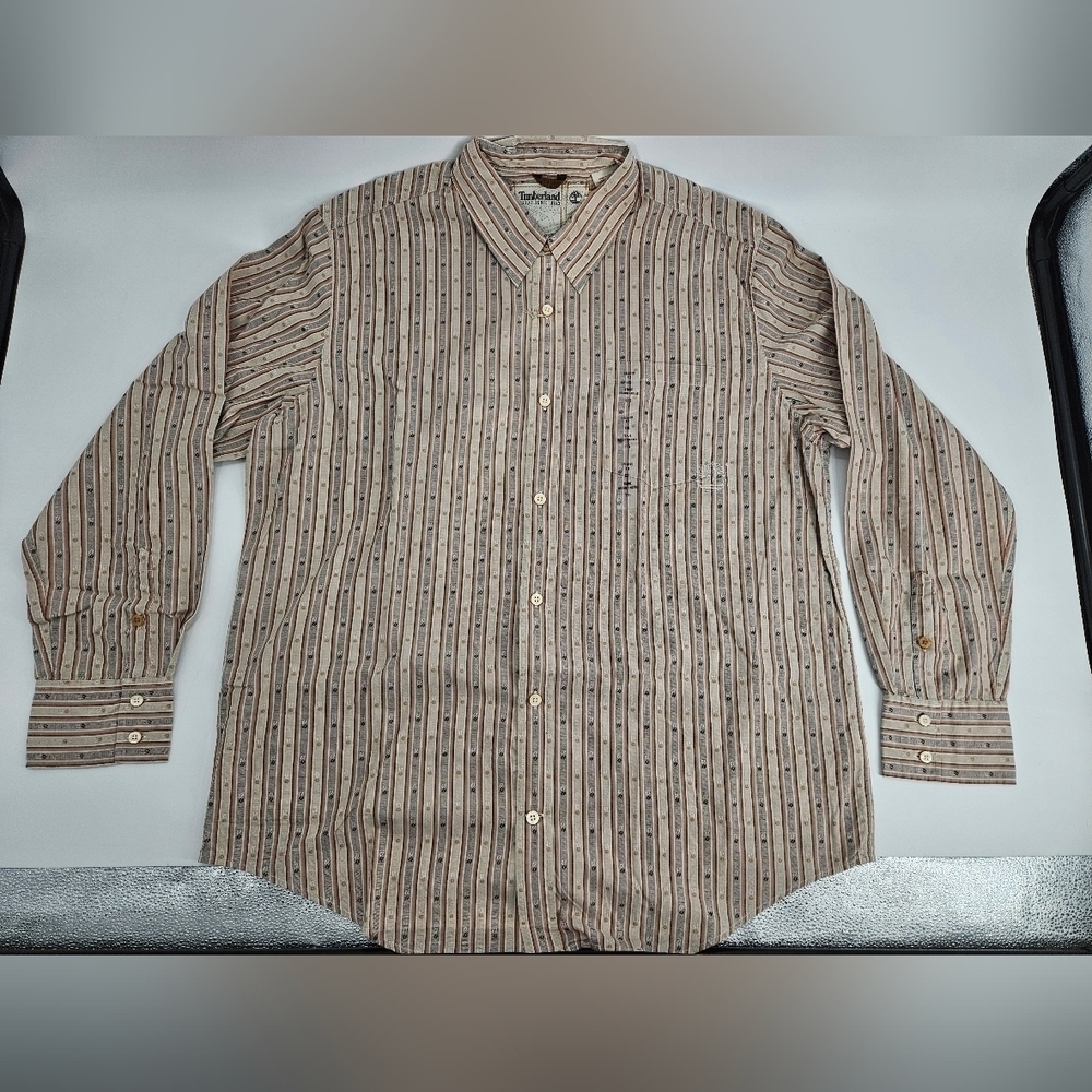 NWT Timberland RELAXED FIT sz XXL FALL COLORS Button Down Dress Casual SHIRT